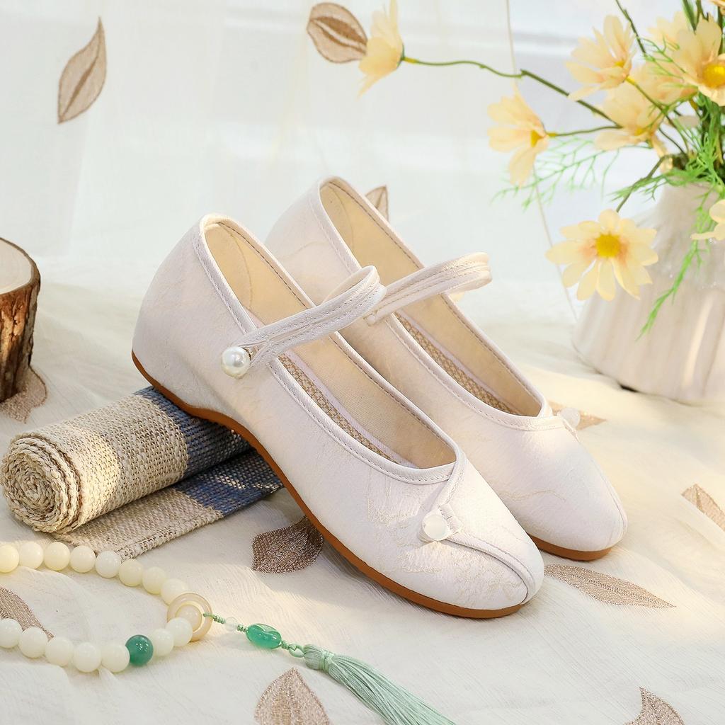 [Yuanshan] 2024 Sommer neue chinesischer Stil Retro bestickte Stoffschuhe Temperament Cheongsam altes Peking bestickte Damenschuhe