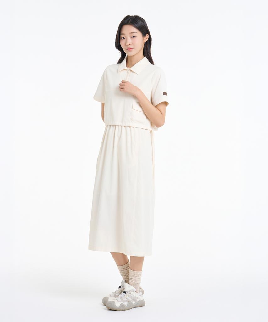 Bbc Earth Women'S Layered Cool Seaker Dress Vanilla