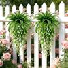 3Pcs/Set UV Resistant Artificial Hanging Plants Easy Care Natural Visual Effect Realistic Fake Fern Vines Plastic Material
