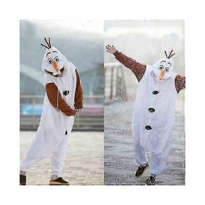 (XL)Olaf Frozen Adult Snowman Costume Kigurumi Pajamas _L