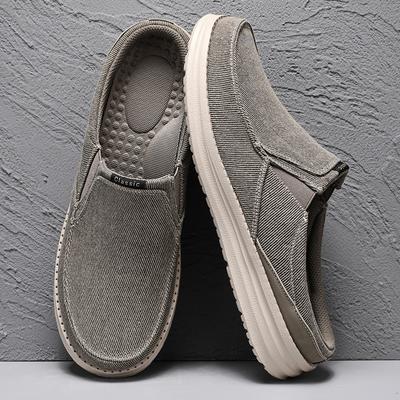 Summer Mens Casual Shoes Slip On Half Shoes New Arrival Canvas Shoes Breathable Muller Footwear Comfy Flats Handmade Lazy Shoes