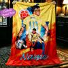 [1pc Football Player Blanket] All-Season Blanket - Cozy Blanket for Sofa Couch Home Decoration, Digital Printed Nap Blanket