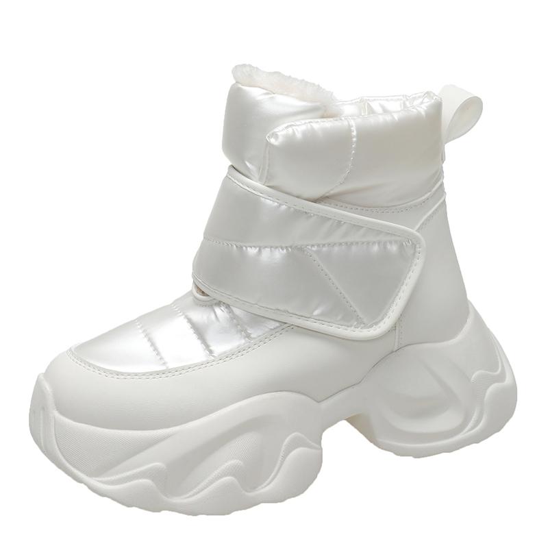 Fashion Fashion Snow Boots Women Waterproof Keep Warm Plush Platform Shoes Female Lace Up Mid-Calf Boots Winter Shoes Botas Femininas