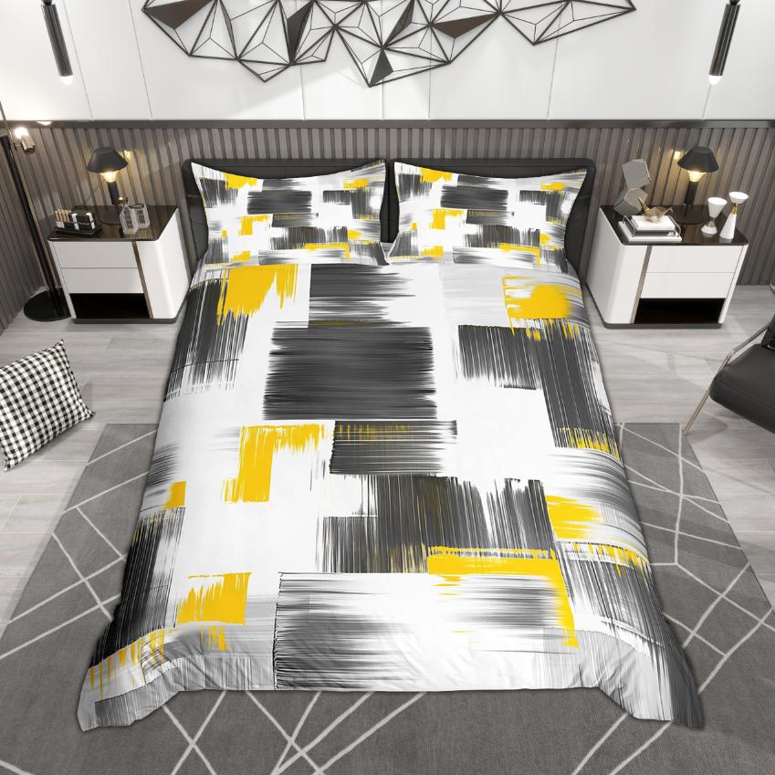 Homewish Aesthetic Ombre Duvet Cover Set, Chic Oil Painting Bedding Set, Hippie Graffiti Quilt Cover Set, Minimalist Room Decor