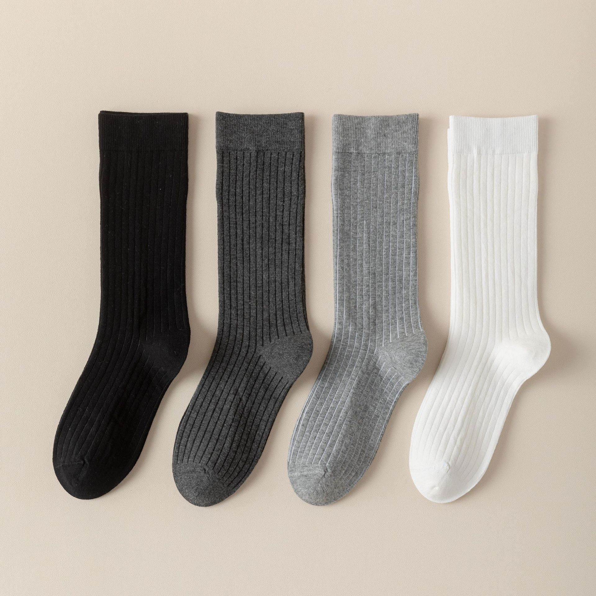 Women s Spring and Autumn Simple Ankle Socks jk Socks that shape the legs, mid-calf socks, gray cotton socks, autumn and winter long compression Average Size