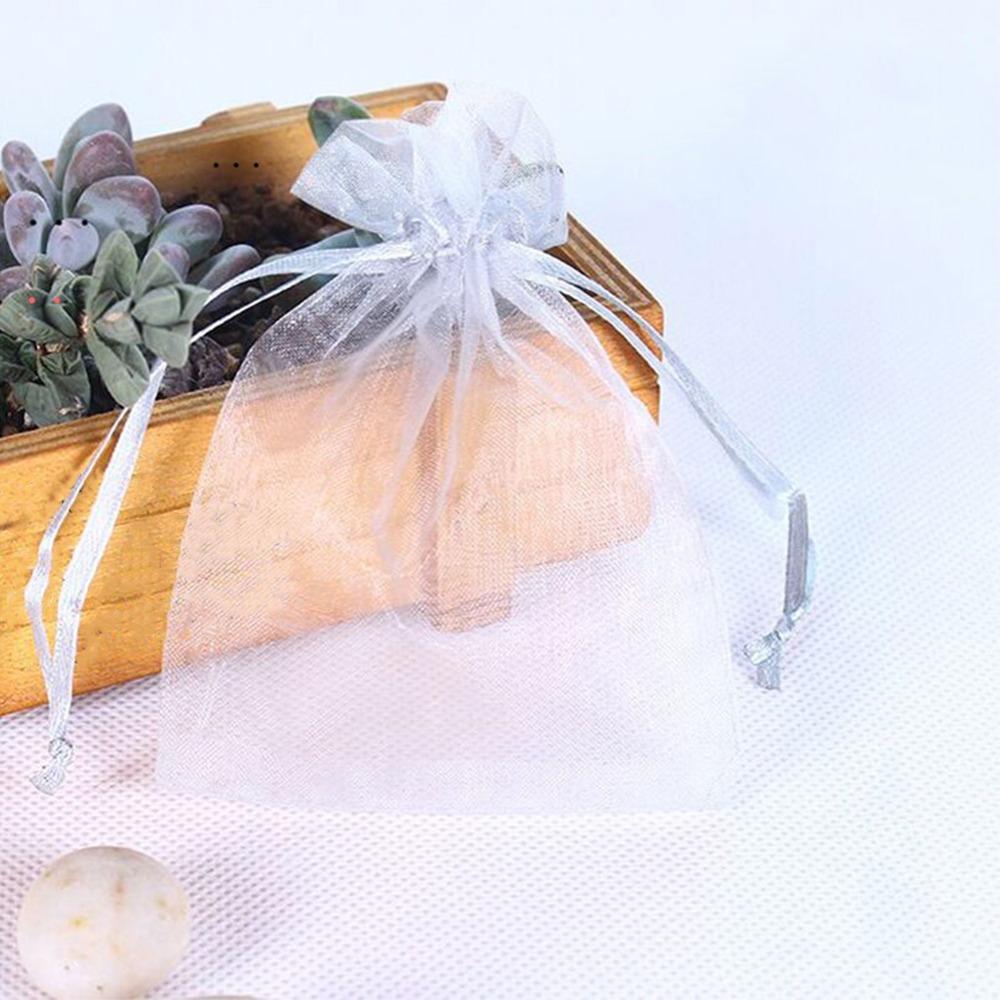 100Pcs with Drawstring Fruit Protection Bags Organza Anti-Bird Netting  Wedding Gift