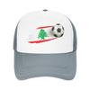 Lebanese Soccer Ball Lebanon Flag Mesh Baseball Caps Adult Outdoor Sun Hats  Dad Hat Breathable Summer Trucker Cap