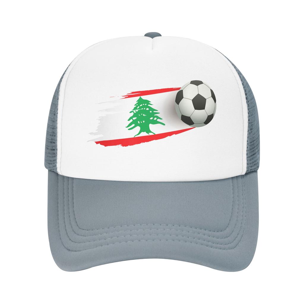 Lebanese Soccer Ball Lebanon Flag Mesh Baseball Caps Adult Outdoor Sun Hats  Dad Hat Breathable Summer Trucker Cap