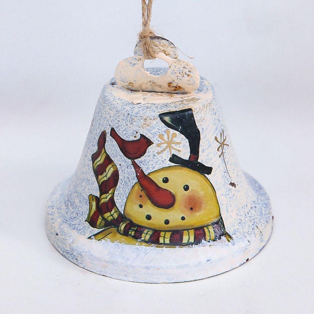 Metal Paint Christmas Bells Pendant Christmas Tree Hanging Ornament  Christmas Supplies white-1
