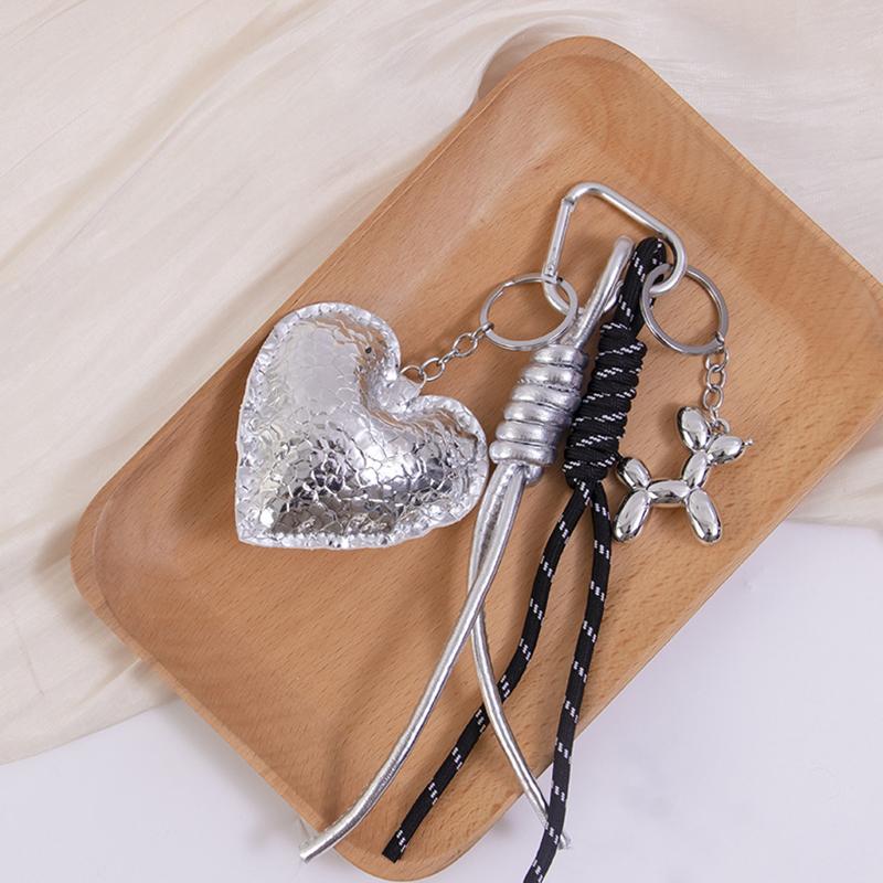 Yogodlns Faux Leather Heart Shape Mini Backpack Hanging Handbag Pendant Bag Pendant Bags Accessories