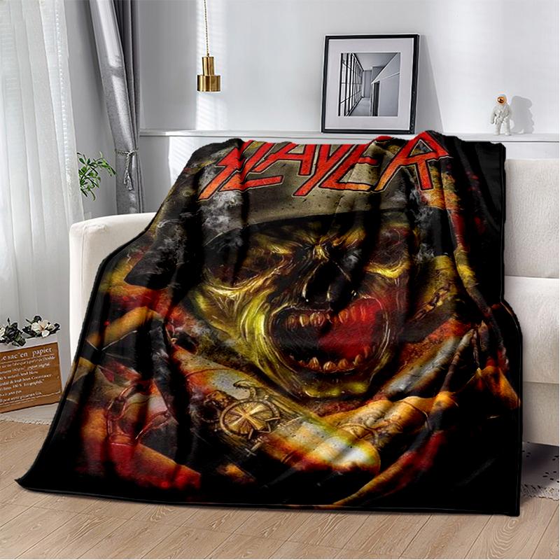2025 New Style Slayer Heavy Metal Band Sign Blanket,Soft Throw Blanket for Home Bedroom Bed Sofa Travel Cover Kid Gift