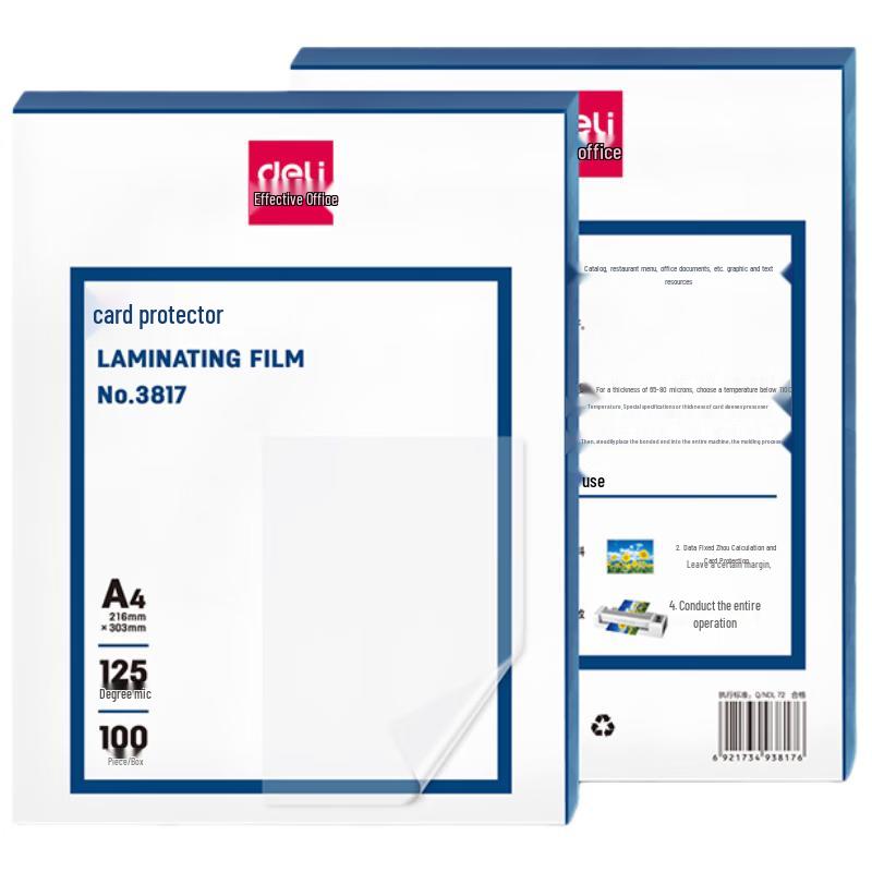 Deli A4 Thick Laminating Pouches