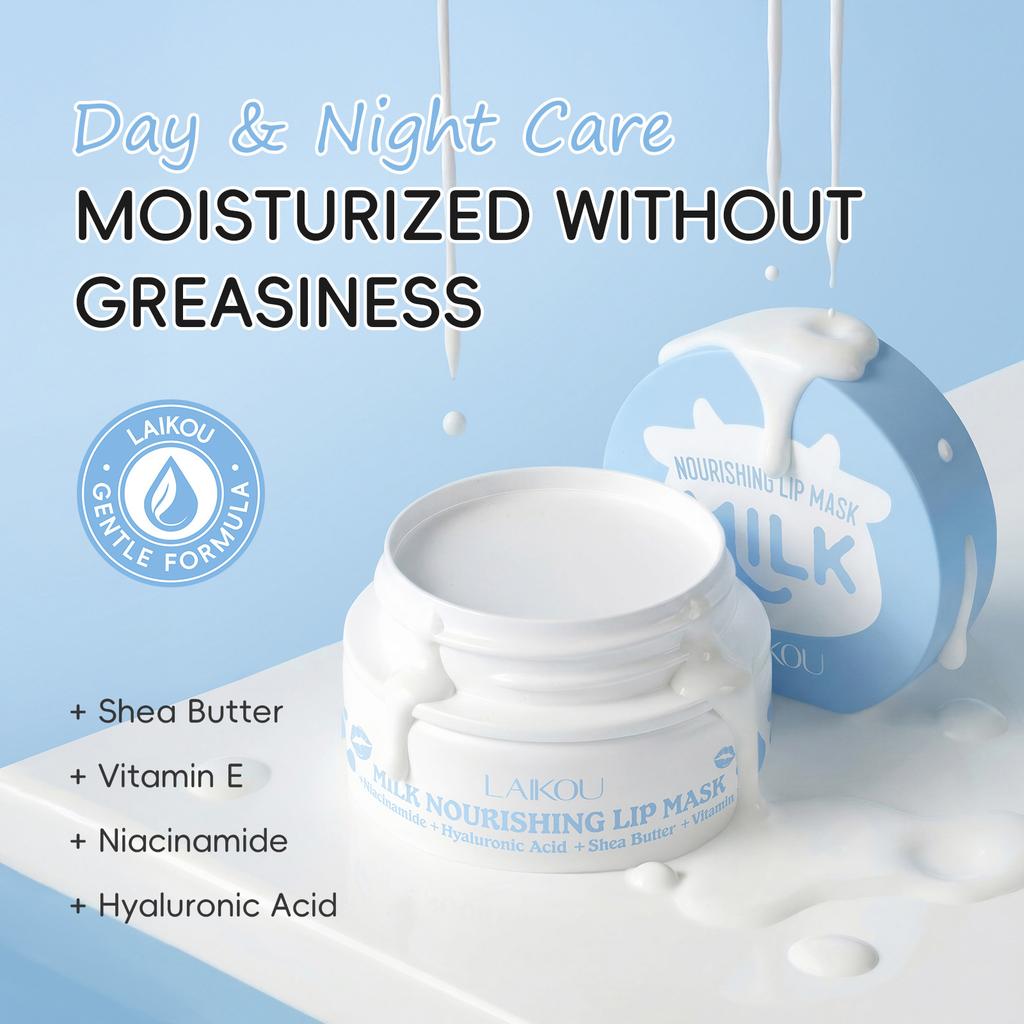 Milk Lip Sleeping Mask 8g – Overnight Nourishing Care with Hyaluronic Acid & Shea Butter, Plump, Hydrate & Smooth Dry Lips