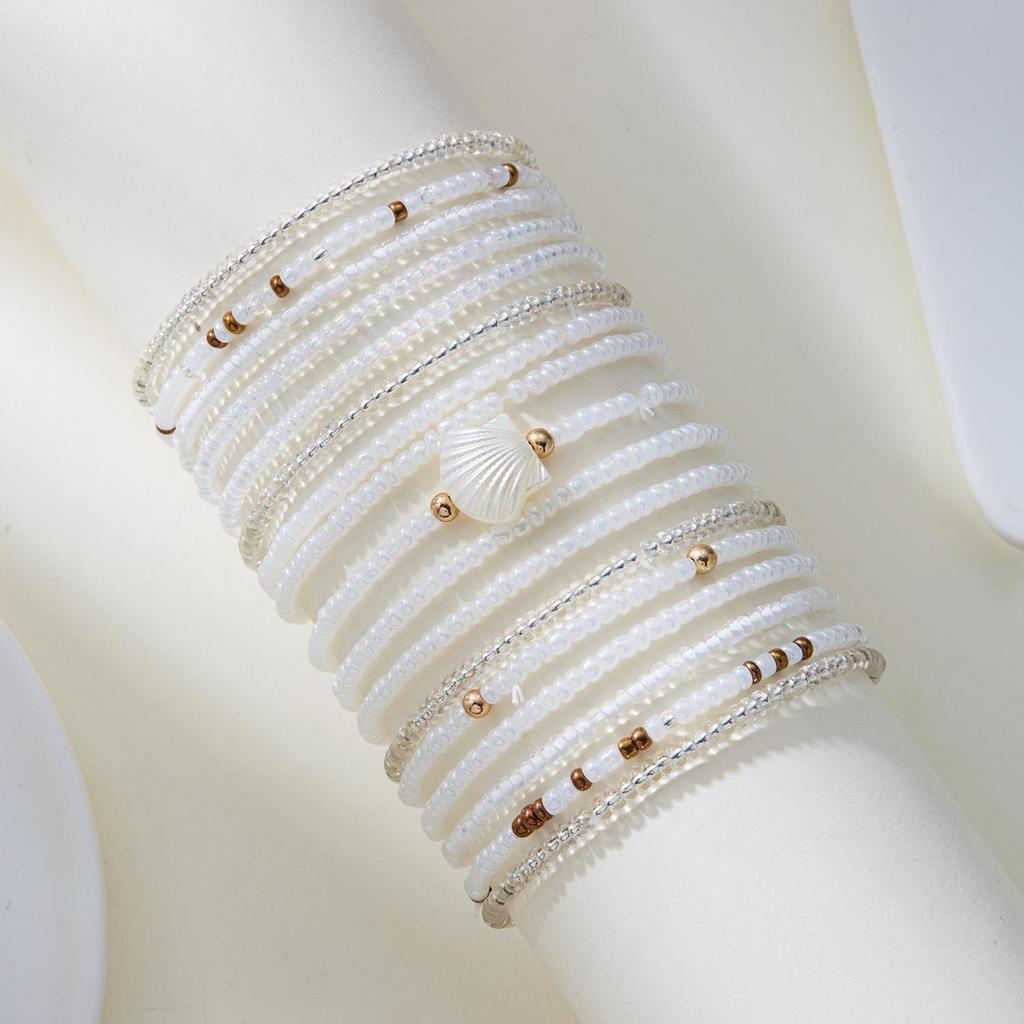 Trendy Geometric Beaded Multilayer Bracelet Set