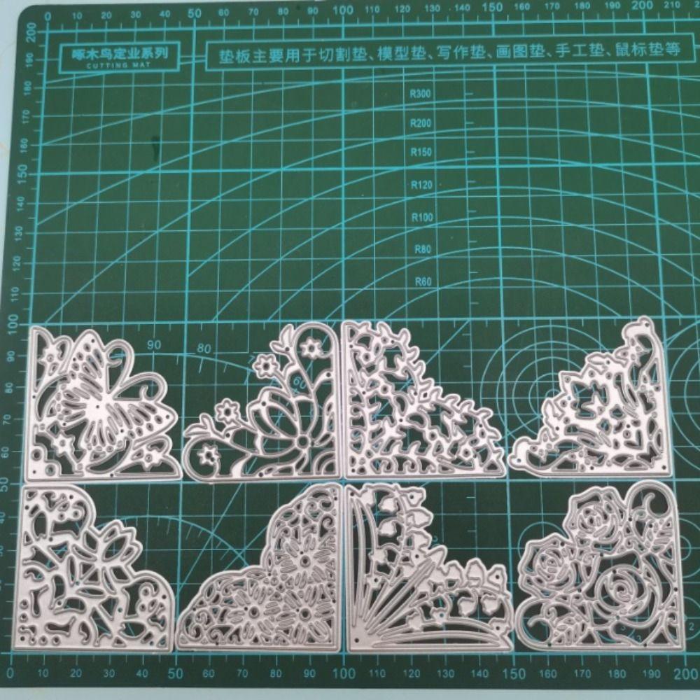 8Pcs Lace Flowers Die Cuts Flowers Lace Die Cuts Embossing Template Stencil Mold  DIY Album Decor