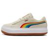 PUMA Women's Off White Suede Mayu Rainbow Low Top Sneakers 387239-03