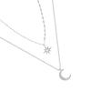 Women Double Layered Necklace Girls Party Banquet Portable Pendant Ladies Neck Crystal Jewellery Birthday Gift