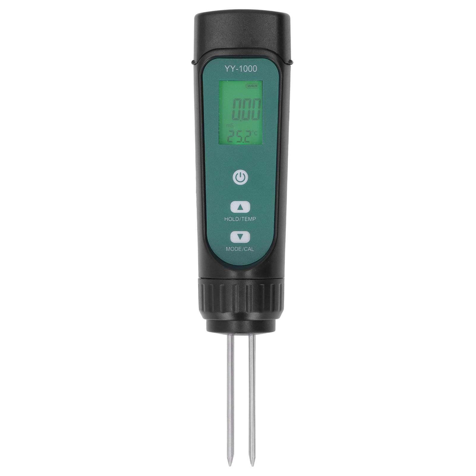 

Soil Tester Digital 3 in 1 EC Temperature Humidity Meter LED Display with Backlight for Garden