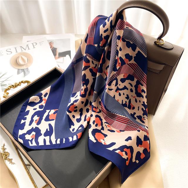 Silk Scarf For Women Luxury Hijab Hair Bands Square Neckerchief Female Satin Shawl Ribbon Headband Fashion Wraps Bandana