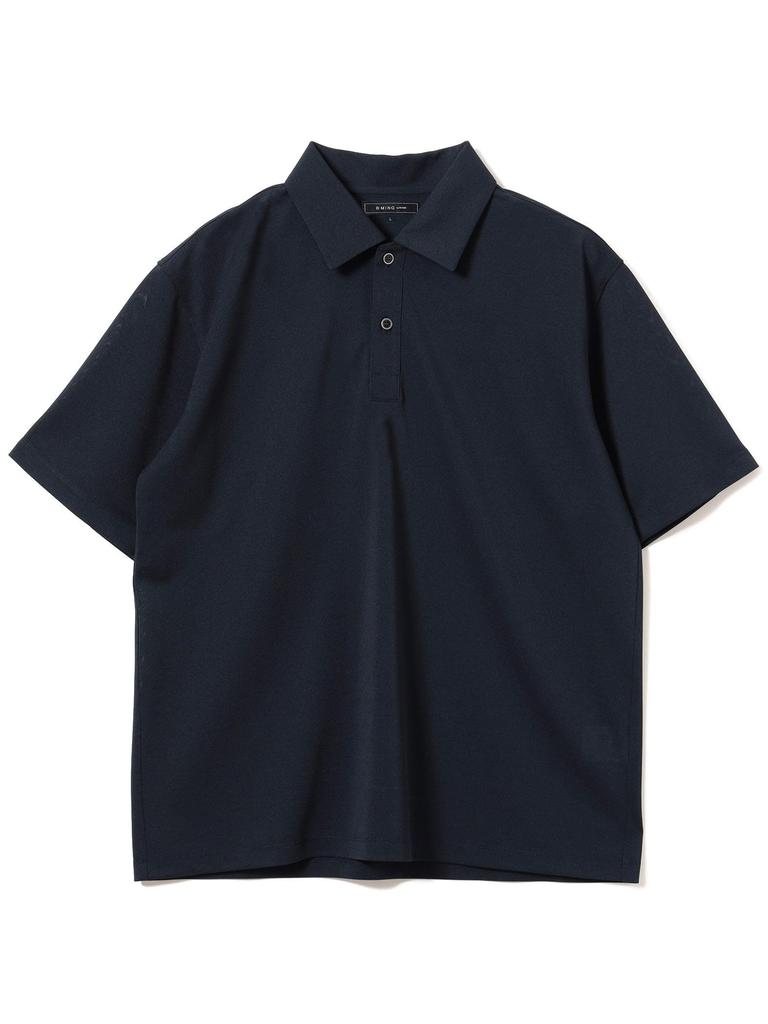 B:MING LIFE STORE by BEAMS S/S Polo Shirt [BEAMS 100 Masterpieces] Breeze Cool® Mesh Polo Shirt (Suitable for Matching), Men's Navy, Size Small