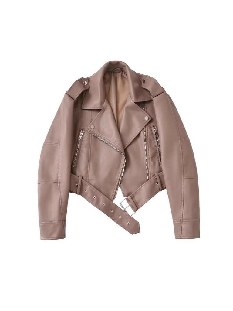 2025 European & American Washed Faux Leather Motorcycle Jacket - New Autumn/Spring Collection