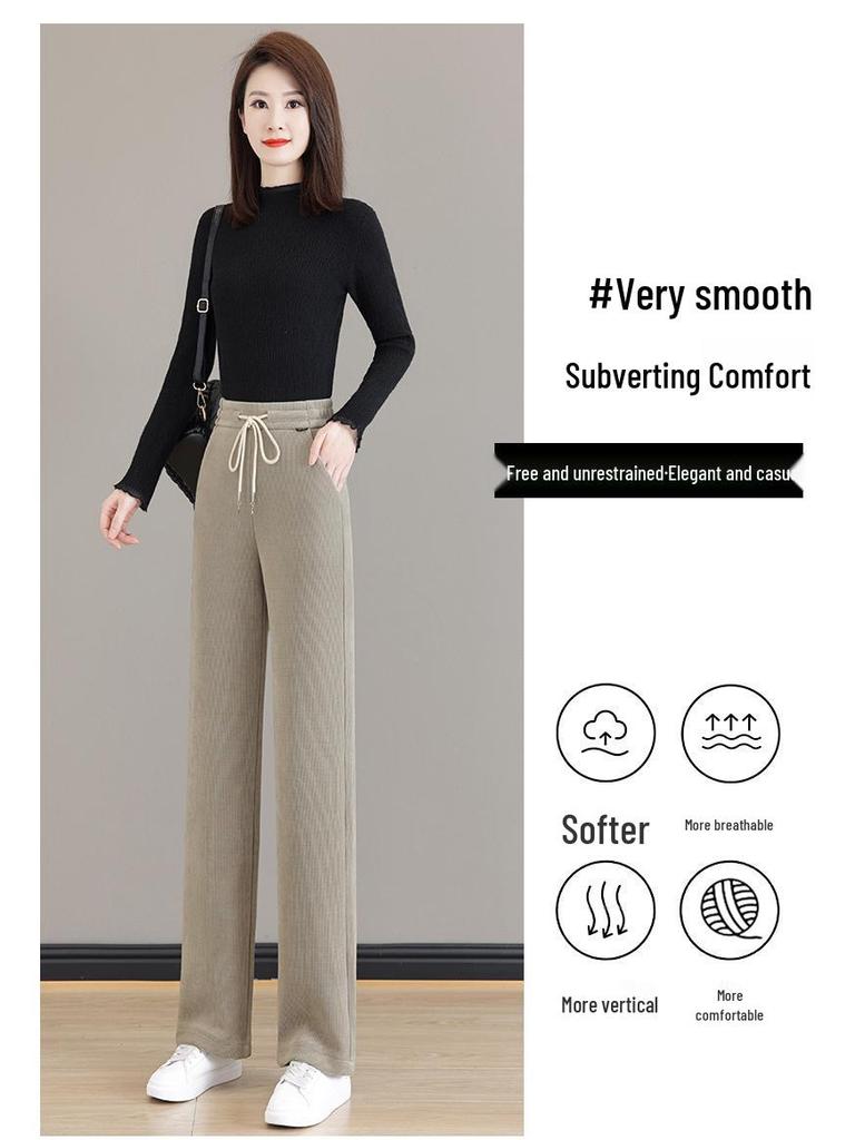 Woodpecker Women's High-Waist Fleece Lined Wide-Leg Pants Autumn/Winter 2025