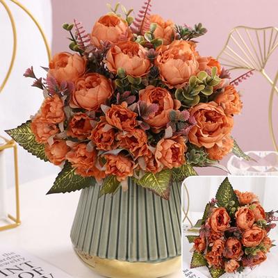 9 Köpfe Simulation Rose Anti-UV Kunstblume Vintage Künstliche Seidenblume Heimdeko