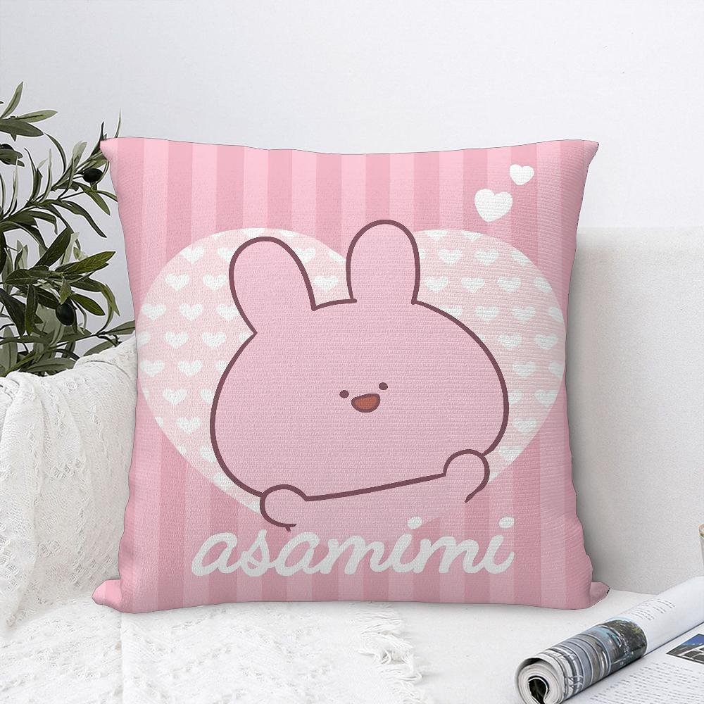 Asamimichaan Asleep Cute Asamimi Pillow Case Plush Fabric Soft Pillowcase Double Sided Print Cushion Cover Throw Pillow Cover