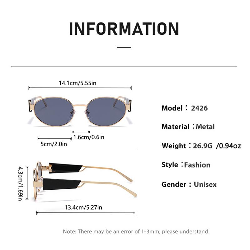 New Oval Metal-framed Sunglasses Are Fashionable, Fresh And Uv-resistant, Unisex Glasses 2426