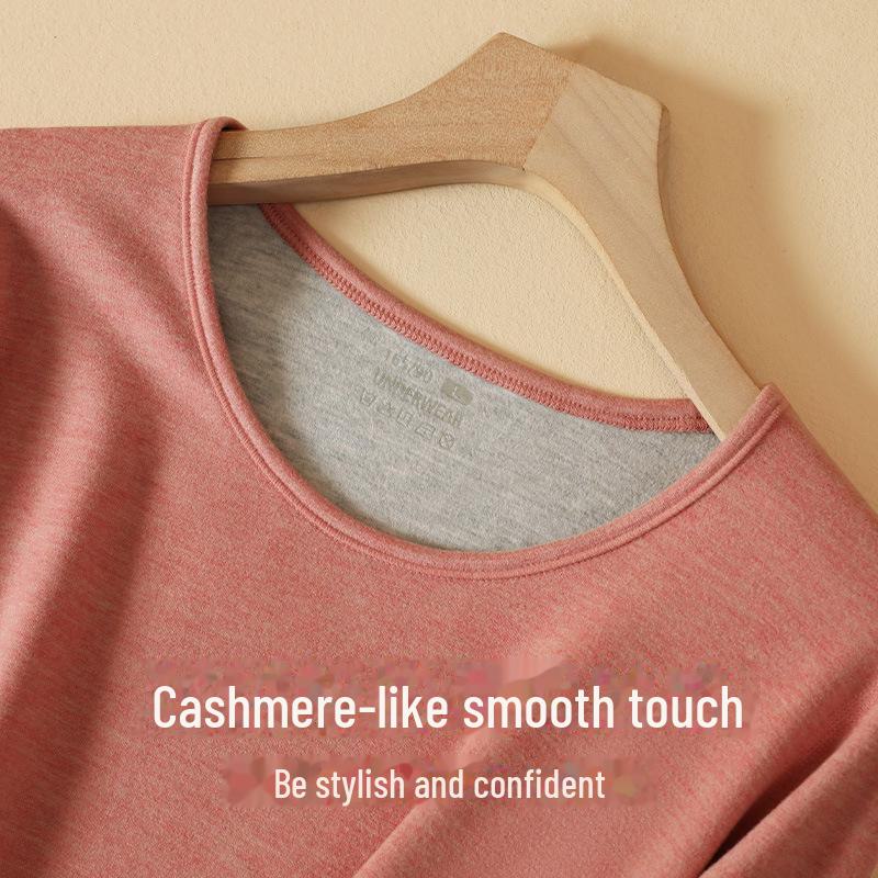 Autumn/Winter Seamless Wool Thermal Underwear Set for Men & Women: Thick Cashmere Silk for Added Warmth
