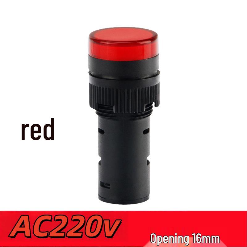 AD16-16DS LED Indicator Light: 16MM, 24V, 220V/380V, Red/Yellow/Green/Blue/White Signal.