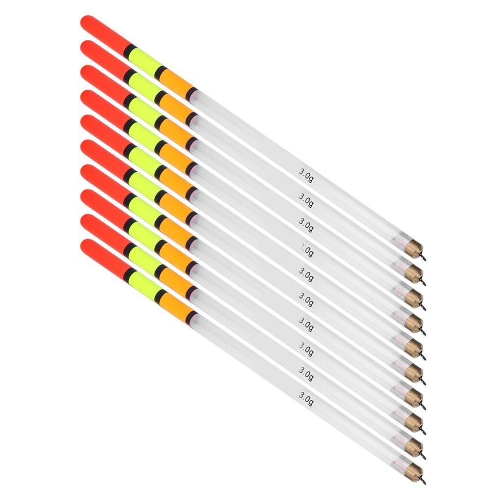 10 Pcs Plastic Fishing Floats Transparent 2.0g 2.5g 3.0g Fishing Bobber White Lightweight Fishing Bobber Stick Rock Fishing