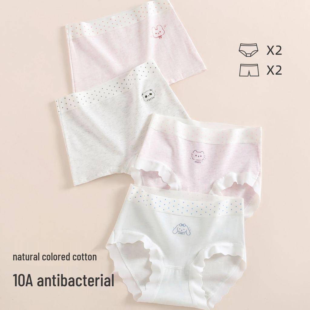 Girls' Pure Cotton Triangle Panties - Antibacterial Underwear for Preteens and Teen Girls