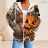 Women Plus Size Zip Up Hooded Sweatshirt Loose Long Sleeve Casual Daily Hoodie