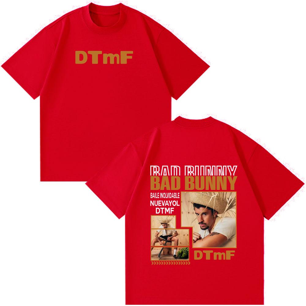 Bad Bunny Tour Debi Tirar Mas Fotos DTMF Merch Tshirt Unisex Women HipHop Tshirts Shortsleeved Casual Cotton Fashion Tshirts