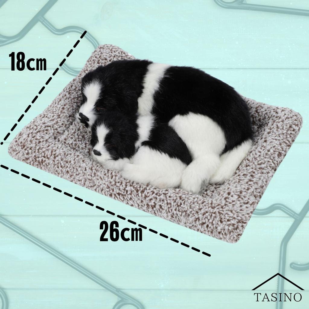 TASINO Dog Plush Toy Figurine, 26x18cm, Realistic, Cute, Lifelike (Border Collie Parent and Child)