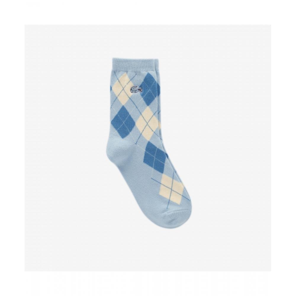 

LacoSte Women S Fancy Argyle Mid Thigh SockS [light Blue] 0TU