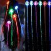 LED Light Up Braid Luminous Fiber Optic Hairpin Decor for Halloween Party