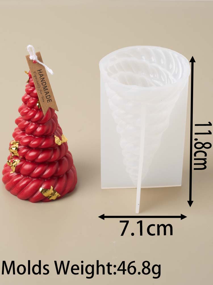 

Силиконовая форма для свечи Рождественская елка DIY Рождественское украшение Веревка из пеньки Формы для свечей Мыло Гипс Смола Изготовление поделок Домашний праздничный декор