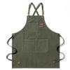 Waterproof Thickened Cotton Denim Apron - Oil and Stain Resistant, Solid Color Design for Household Kitchen Use