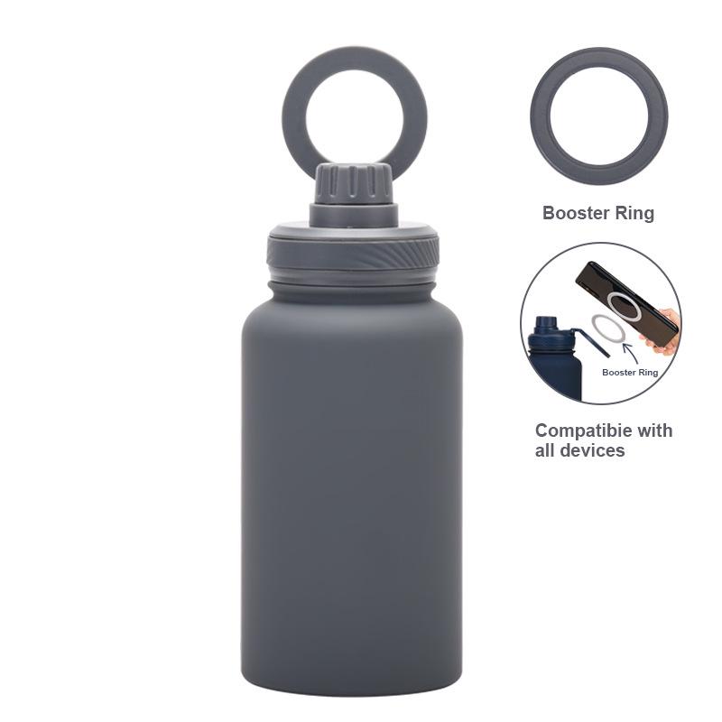 Magnetischer Halter Wasserflasche: 650ML Isolierte Edelstahl-Sportflasche mit weiter Öffnung für den Außenbereich