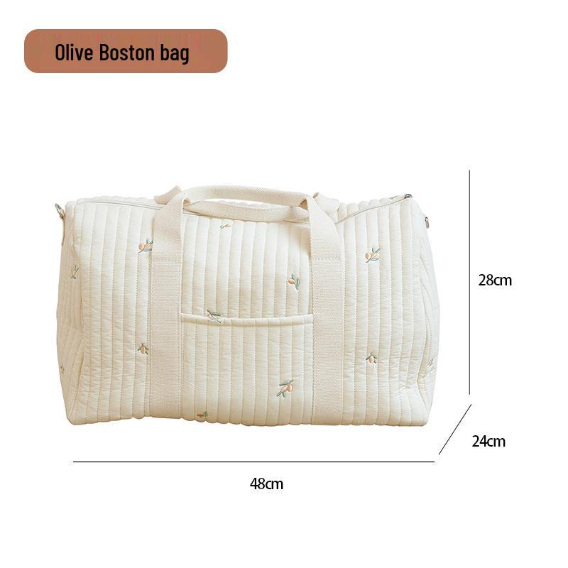 Korean Embroidered Large Capacity Travel Bag - Lightweight Handheld & Crossbody Mommy Bag