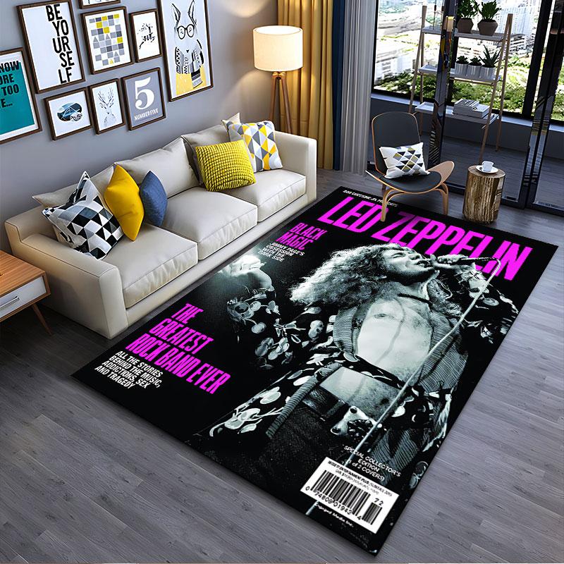 Led Zeppelin Print Carpet suitable as a non-slip mat for the living room or bedroom sofa