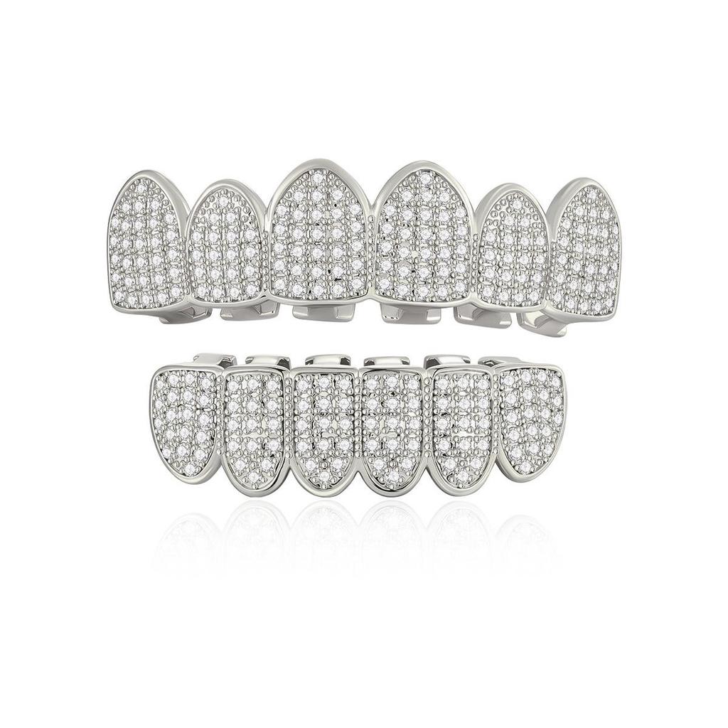 Seks tenner Hip Hop Gull Grillz med Zirkon - Halloween-utgave