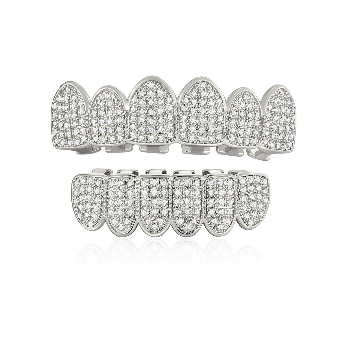 

Шесть зубов Хип-хоп Золотые Грилзы с Цирконами - Хэллоуин Издание