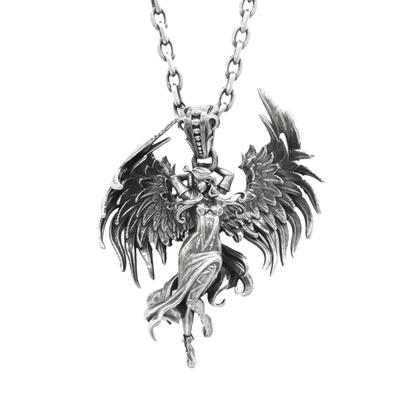 Personality Evil Angel Wings Κρεμαστό Κολιέ για άνδρες Γυναικεία Κρεμαστό κόσμημα αγγελιών Ζευγάρι Κοσμήματα Punk Clavicle Chain