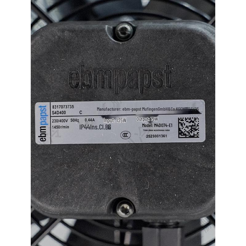 Ebmpapst S4D400 Three-Phase External Rotor Fan for Air Conditioning and Refrigeration