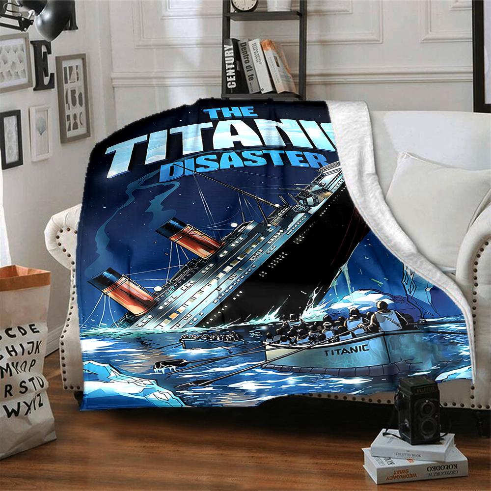 Titanic Theme Printed Blanket - Perfect for Couch, Bed, Travel & Outdoor Use | Machine Washable, Cozy & Durable.