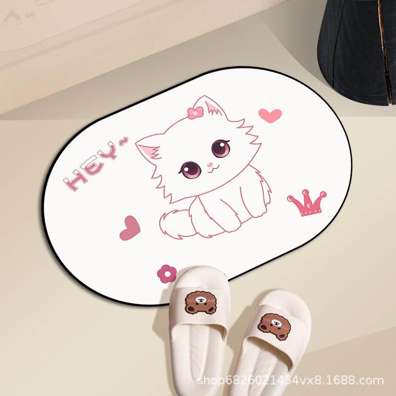 Bathroom Floor Mat Absorbent Toilet Floor Mat Non-slip Entry Door Mat Kitchen Door Toilet Mat Size