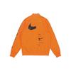Nike Športové oblečenie Potlač loga Swoosh Baseballový golier Priliehavá bunda na zips Pánske vrchné oblečenie Oranžová DJ5368-801